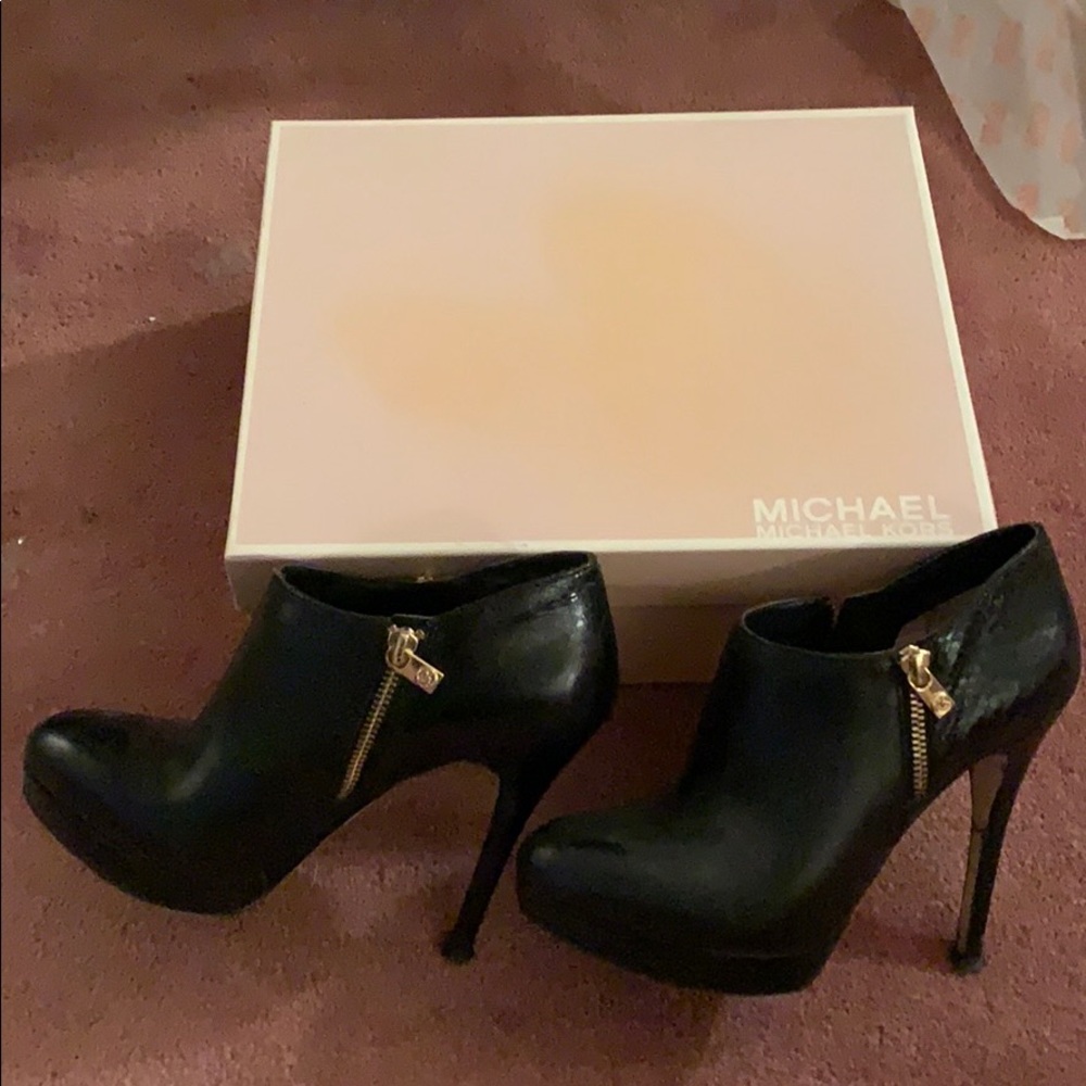 Michael Kors Black Platformed Booties